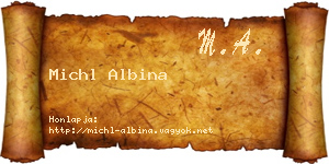 Michl Albina névjegykártya